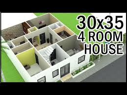 3d House Plan 30x35 4 Room Home Plan
