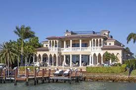 luxury villa in naples florida stock