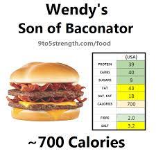 how many calories in wendy s