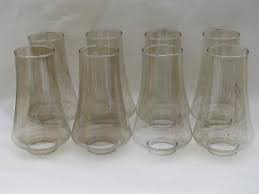 8 Lamp Chimneys Pale Smoke Glass