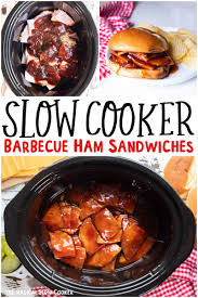 slow cooker barbecue ham sandwiches