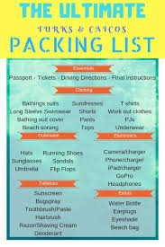 The Ultimate Packing List For Turks And Caicos Tcvillas