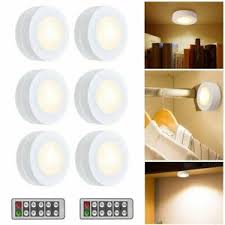 6pcs Wireless Led Puck Lights Closet Under Cabinet Lighting With Remote Control Ebay