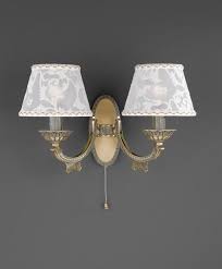 2 lights brass wall sconce with lamp