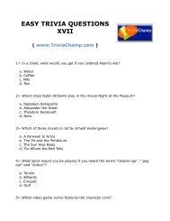 Apr 24, 2021 · 100 trivia quiz questions and answers printable for seniors 1. Easy Trivia Questions Xxii Trivia Champ