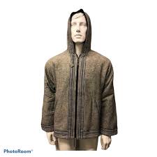 Funkyyak 100 Cotton Nepali Jacket Hoodie Winter Warm Fleece Thermal Lined Winter Jacket