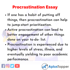 essay on procrastination for students