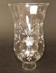 Clear Flower Glass Hurricane Lamp Shade