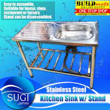 sugi stainless kitchen sink with table