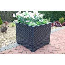 Black Extra Large Square Wooden Planter