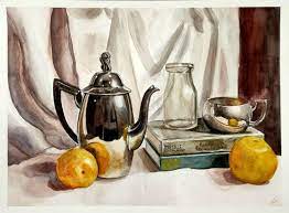 Still Life Watercolor Painting With