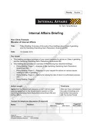 Briefing Paper Template Department Of Internal Affairs