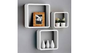 Kinbor 3pcs Wall Mounted Shelves Square