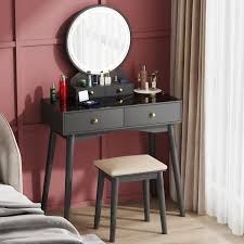 furmax vanity table with lighted mirror