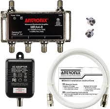 Amazon.com: 4-Port Cable TV/Antenna/HDTV/Internet Digital Signal  Amplifier/Booster/Splitter with Passive Return, Coax Cable, F59 Terminators  (Antronix MRA4-8) : Electronics