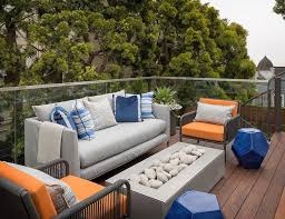 Gray Outdoor Sofa With Orange Outdoor