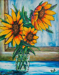 Sunflowers In Vase Raf Creative Art