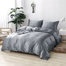 Dark Gray Silky Summer Bedding Sets
