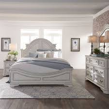 Multi step nitrocellulose based lacquer finish in a beautiful distressed vintage white finish. Liberty Magnolia Manor 4pc Panel Bedroom Set In Antique White Est Ship Time Is 8 10 Weeks