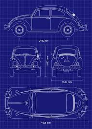 Wall Art Print Car Blueprint From