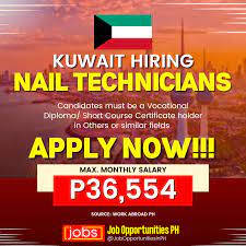 hiring nail technicians in kuwait