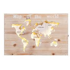 Chaque pays sur la carte est de couleur et relief différent. Decoration Murale Carte Du Monde Bois 38x58x2 5 Cm Leen Bakker