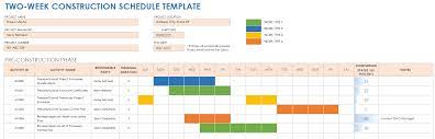 free construction schedule templates