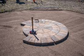 how to lay a circular patio hardscape