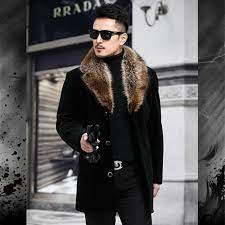 Winter Mens Faux Fur Overcoat Fur