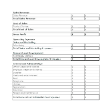 Income Expense Statement Template