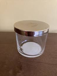 Candle Jar Clear Glass Silver Lid