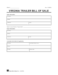 virginia trailer bill of template
