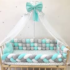 mint baby bedding set with canopy