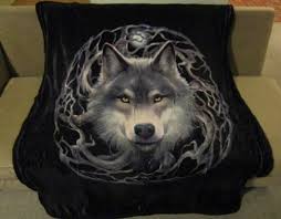New Night Forest Wolf Plush Throw Gift