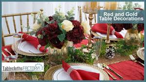 red gold christmas table decorations