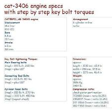 Cat 3406 Specs Bolt Torques Manuals