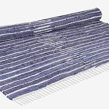 erin handwoven blue rag rug for living