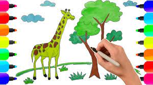 CÁCH VẼ CHÚ HƯƠU CAO CỔ CHO BÉ | How to draw a Giraffe for Kids - Learn  drawing and coloring - YouTube