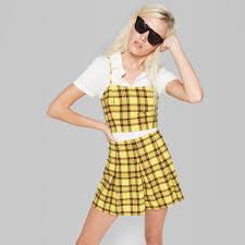 Womens Plaid Strappy Cropped Woven Top Wild Fable Yellow