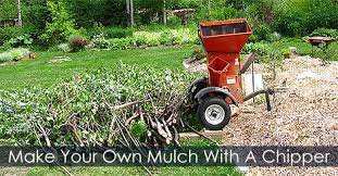 mulch with a wood chipper shredder