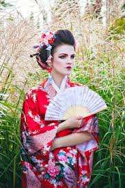 young woman in geisha costume