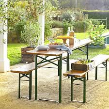 3pcs Table And Bench Set Wooden Folding