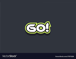 Go Word Text Logo Design Green Blue White Vector Image