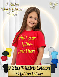 personalised kids t shirt glitter printed