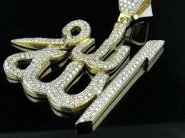 arabic ic diamond charm pendant