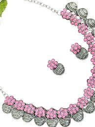 pink oxidized jewellery set blush with us