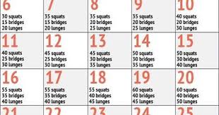 30 Day Bum Fitness Challenge Chart I Could Do This But Woul