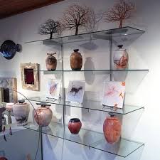 wall mounted glass shelves