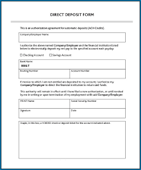 Generic Direct Deposit Form Pdf 699