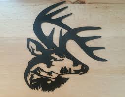 whitetail deer antler metal wall art